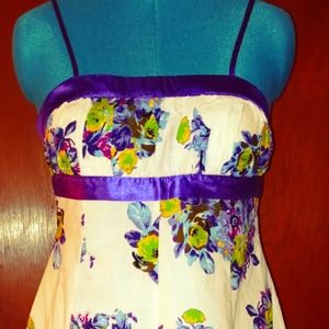 Floral purple and white sun dress